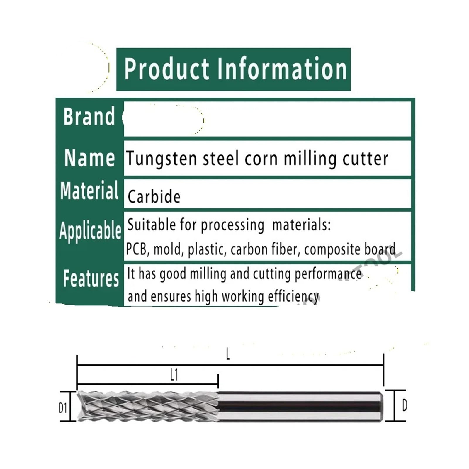 1 szt. Frezy pełnowęglikowe do kukurydzy Frezy D1.0-12mm PCB Narzędzia skrawające CNC(D10x32xD10x75)