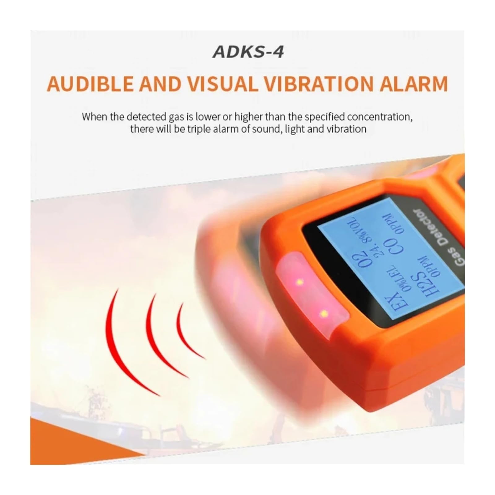 Analizador multigas de Alta precisión for H₂/CO/PH₃/CO₂/H₂S/NH₃/O₂ con Alarma Sonora y Visual Alta sensibilidad para Laboratorio(CO2-0-5VOL-0.01)