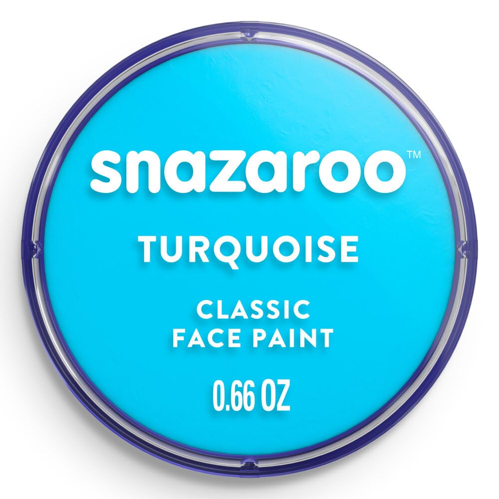 Snazaroo - Pittura Per Viso e Corpo, Trucchi da Viso per Travestimenti, per Bambini e Adulti, 18ML, Colore Turchese