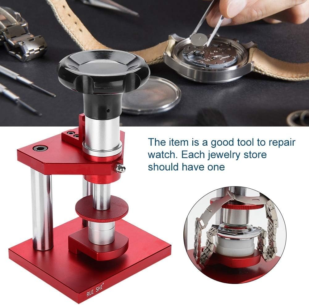 Juego Profesional De Herramientas para Prensar La Tapa Trasera De Relojes con 20 Matrices, Punzón para Cristales Y Herramientas De Reparación para Relojeros. Equipo De Taller Esencial para