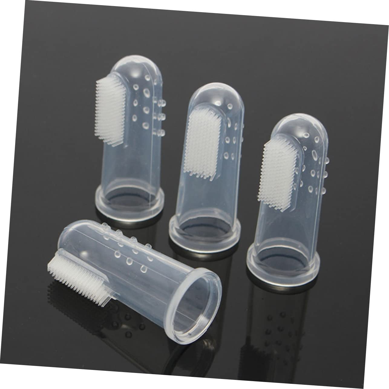 Sosoport Brosse à Dents pour Animaux en Silicone, Lot de 4 Brosses à Doigts pour Chat et Chiot, Nettoie et Masse les Gencives Efficacement