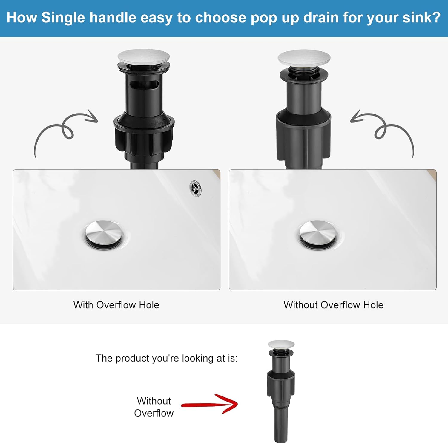 RUMOSE Tall Brushed Nickel Bathroom Faucet with Pop Up Drain Modern Single Handle One Hole Bathroom Vessel Sink Faucet Waterfall Spout Rv Lavatory Vanity Faucet Deck Mount Mixer Tap, Stainless Steel - Image 6