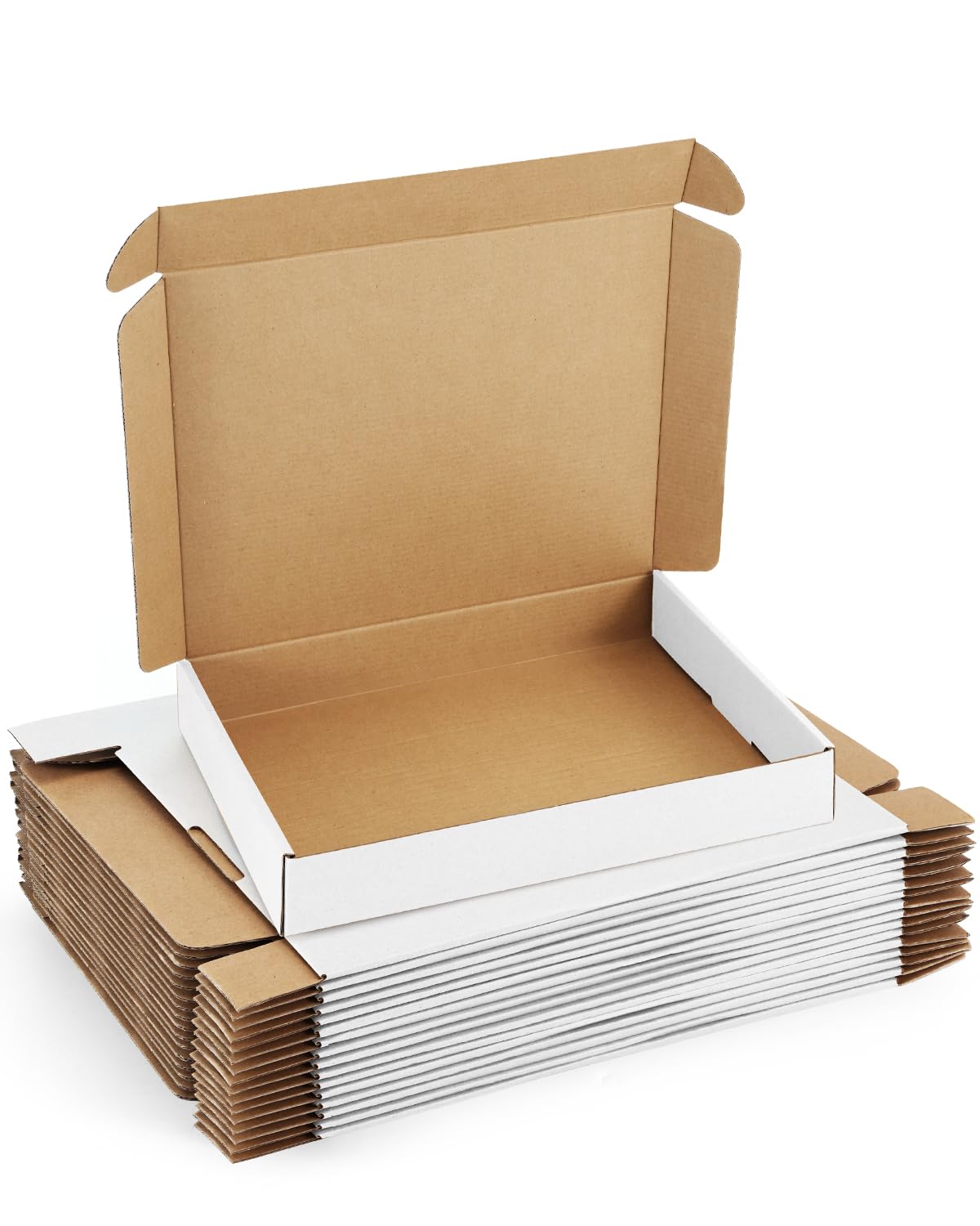 Poever Shipping-Boxes-13x10x2 Inches: 25 Pack-Cardboard-Boxes-for-Packaging, White-Shipping-Boxes-for-Packing-Small-Business, Corrugated Box Mailers for Book Shoes Gift Mailing — image 1