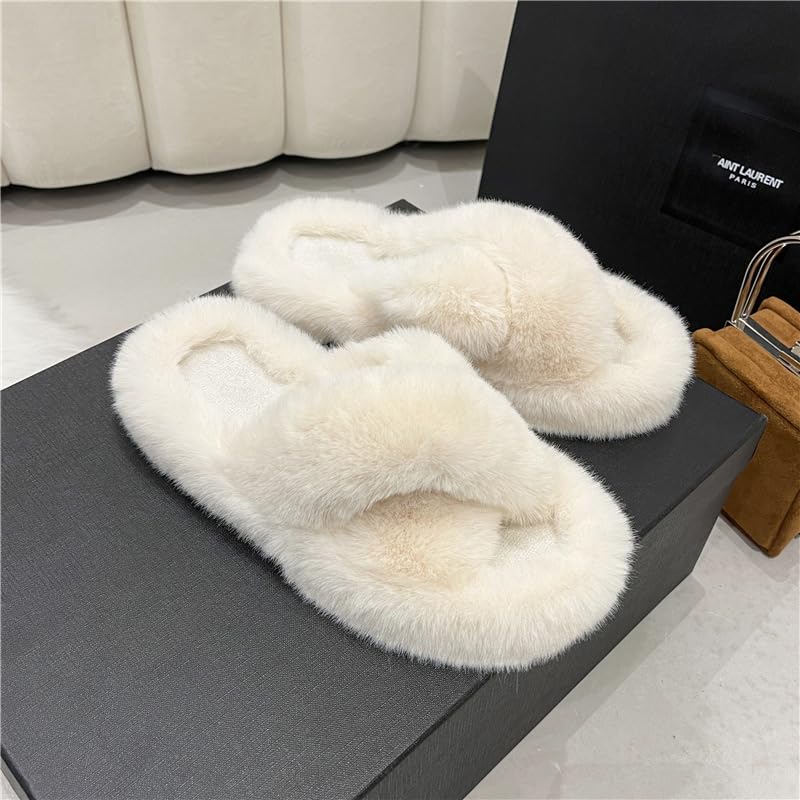 UOQAPRE Women's Slippers Platform Mini Boots Fur Fleece Lined Suede Ankle Snow Boots slippers Anti-Slip Boot For Outdoor4