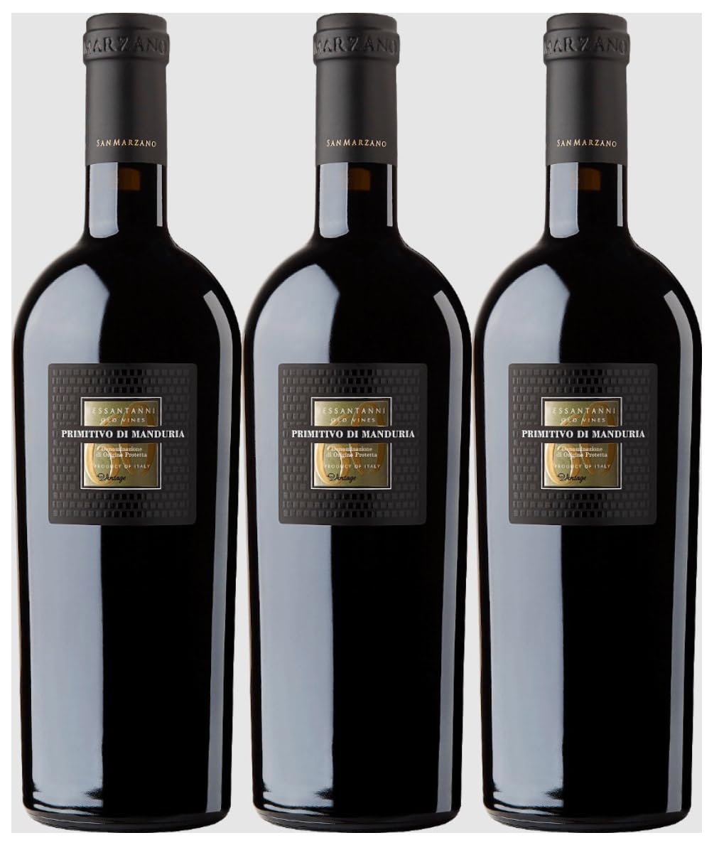 CANTINE SAN MARZANO VINO 60 SESSANTANNI PRIMITIVO DI MANDURIA VINTAGE D.O.P. 75 CL 3 BOTTIGLIE
