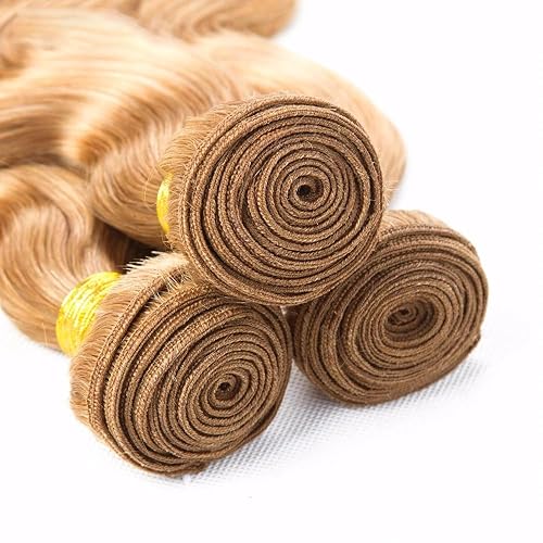 Miniatura 5 de Blonde Bundles Color 27 Human Hair Honey Blonde Body Wave Human Hair 16 18 20 Inch Weave No Tangle Hair Extensions For Women Brazilian Unprocessed