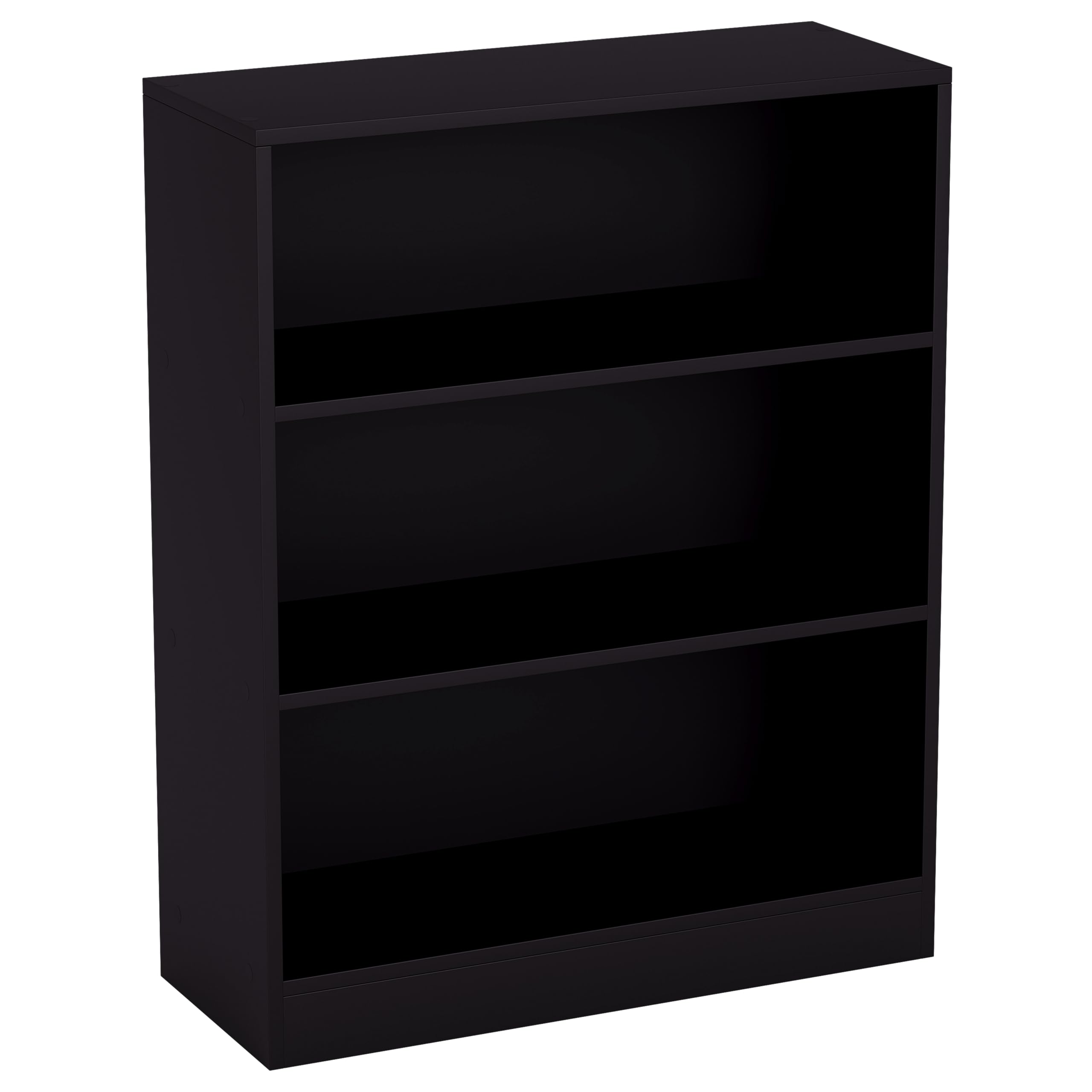 Vida Designs Cambridge Bücherregal mit 3 Ebenen, niedrig, schwarz, Holz-Regaleinheit für Büro, Wohnzimmermöbel