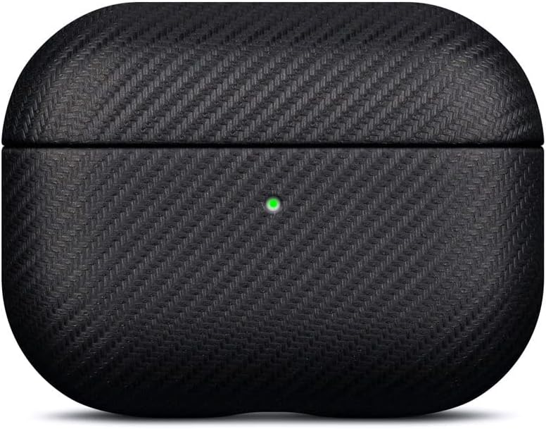 - LOPIE Handmade AirPods Pro 2nd Generation Case (Not for 1st Gen) - Carbon Fiber Style Vegan Leather Protective Cover for Men/Women - Black