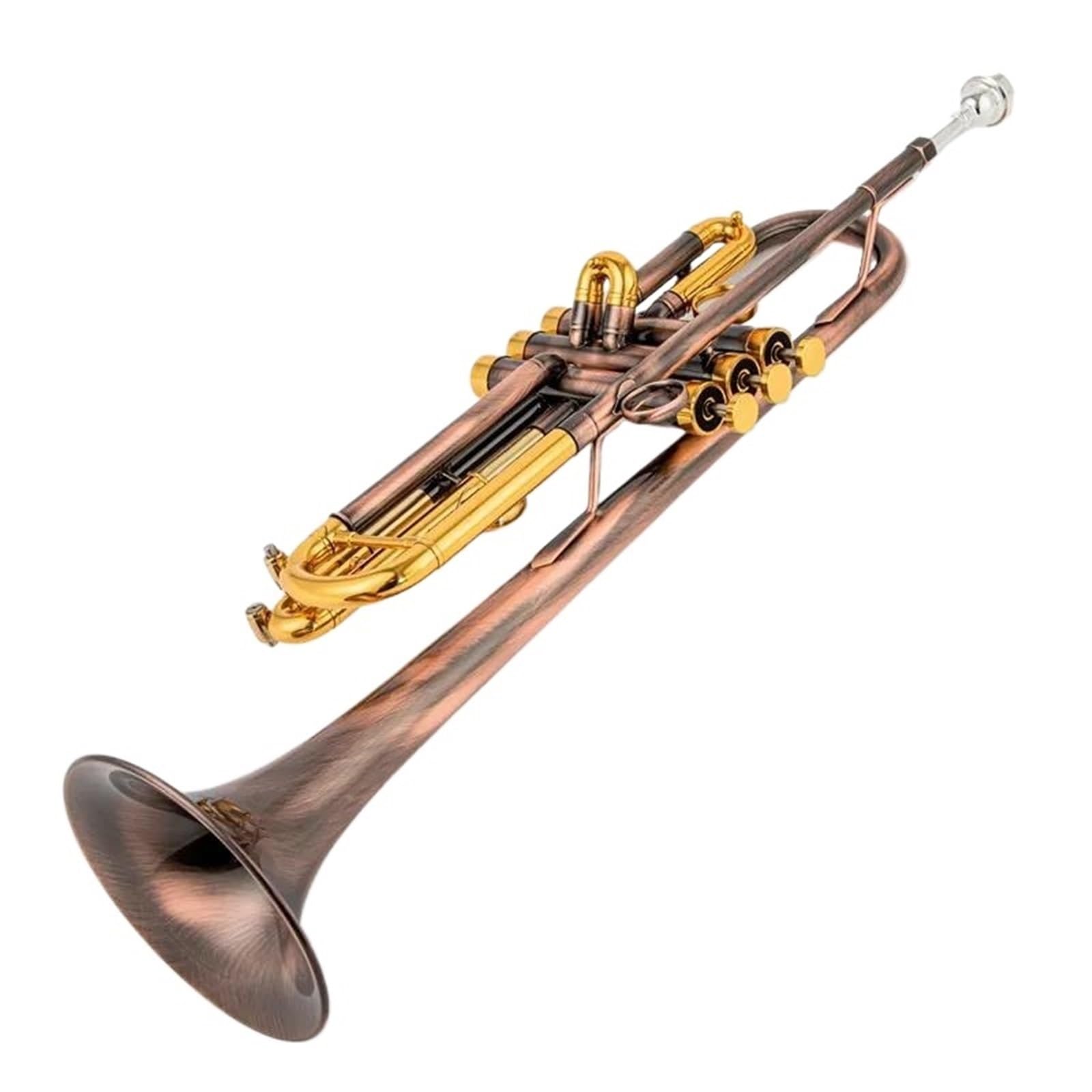 trąbka dla początkujących Instrumenty Muzyczne Mosiężna Trąbka Bb Antyczna Miedziana Powierzchnia Mała Trąbka Bb
