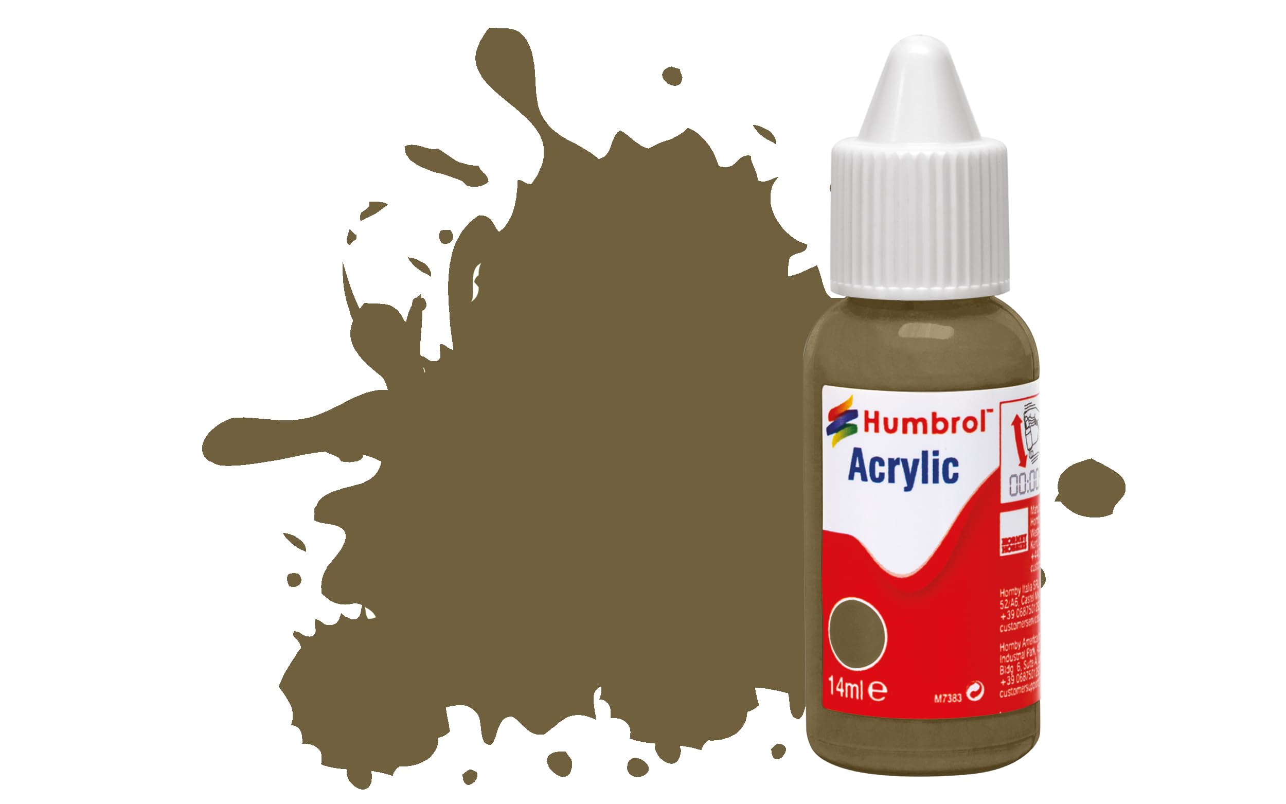 Humbrol Model Paint - DB0086 No 86 Light Olive - Matt (14ml), Acrylic Paints for Models, Plastic, Metal, Wood, Glass, Ceramics and More, Acrylic Touch Up Paint - Hobby Paint Bottle for Craft Kits