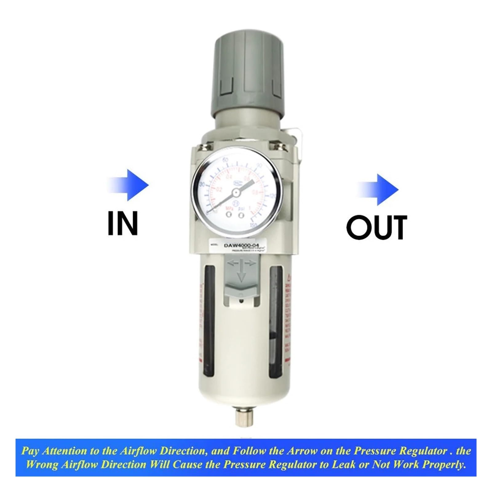 AW4000-04 filtr pneumatyczny reduktor ciśnienia oczyszczanie powietrza zawór pneumatyczny reduktor ciśnienia (AW4000-04 włókno, ręczny drenaż)