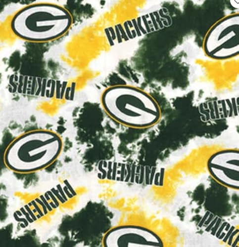 Green Bay Packers Cotton Fabric - NFL Team Logo Cotton Fabric by The Yard, Fat Quarter, Half Yard, 1 Yard, 2 Yard Cuts