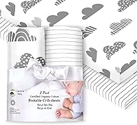 Vista 20 de Sábanas bajeras 100% de algodón orgánico que se ajustan y son compatibles con Graco Pack n Play, Babyletto, Pamo Babe, Hiccapop, Dream on Me