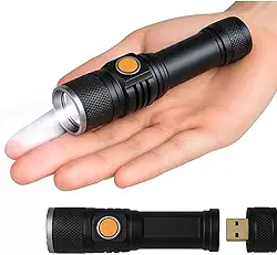 Lanterna LED Recarregável USB Potente [VALUANCE]