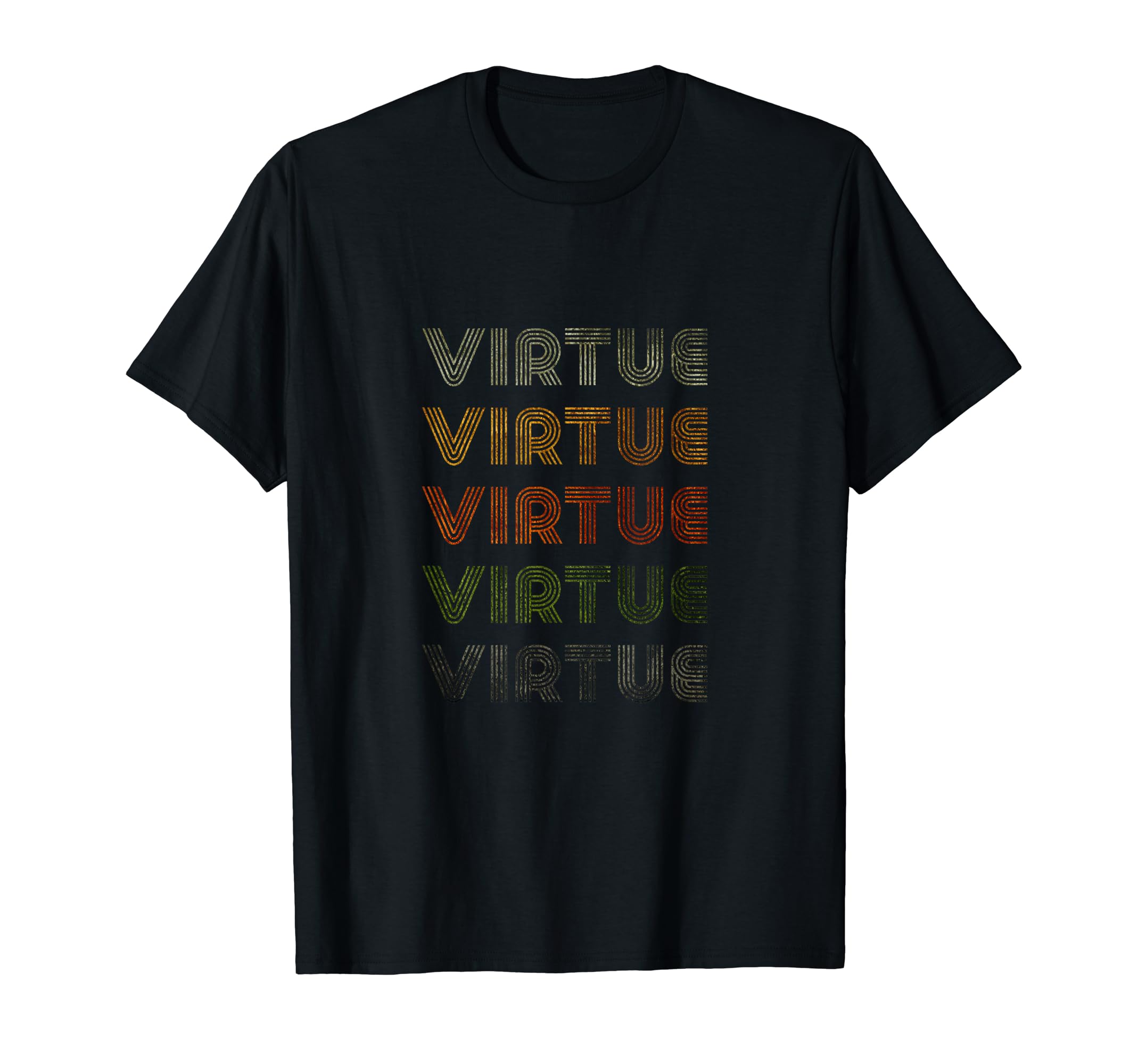 Love Heart Virtue Tee Grunge Vintage Style Black Virtue T-Shirt