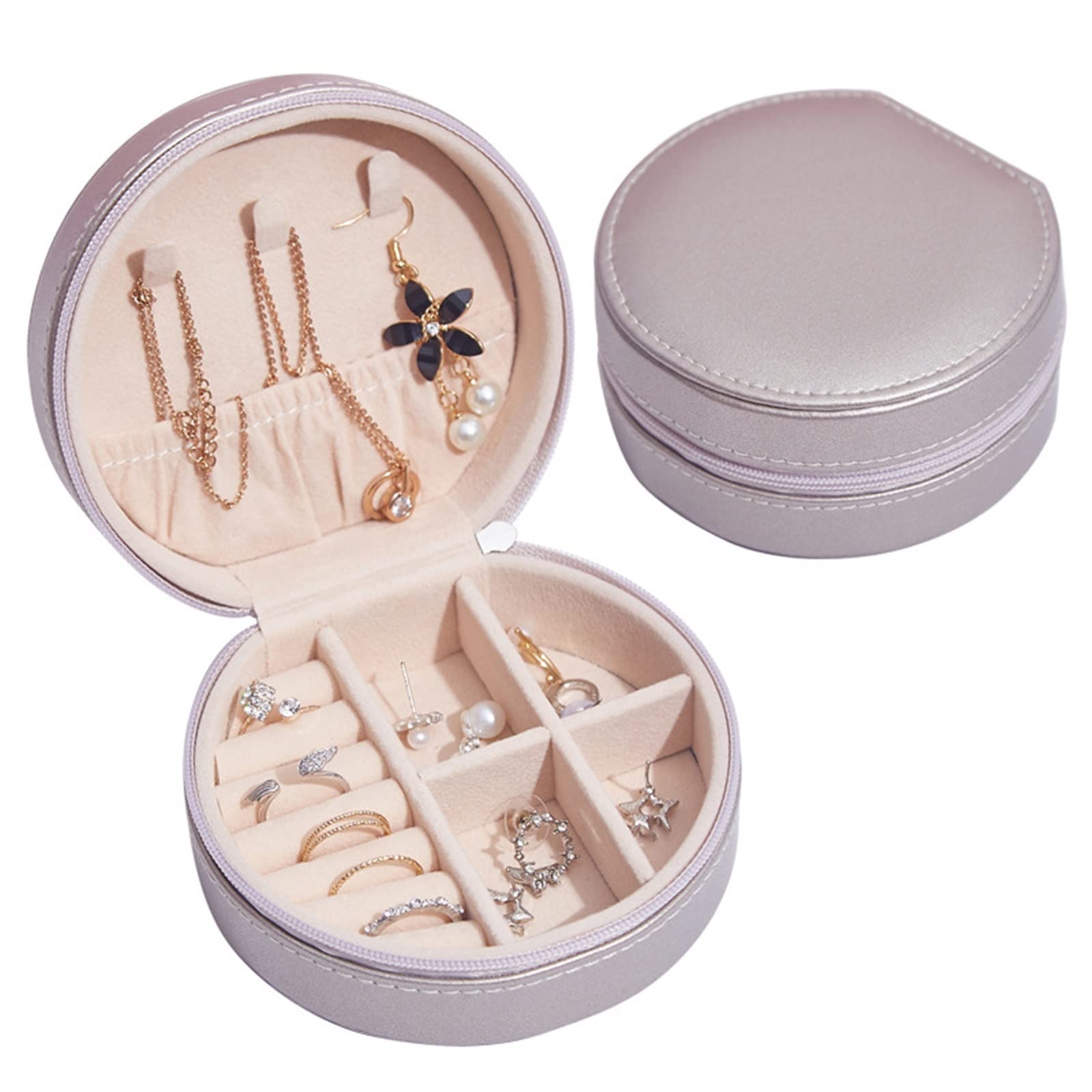 Rangement boucles d'oreilles anti-perte en cuir compact pour dressing - 3