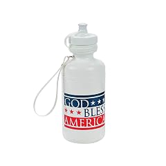 Fun Express - God Bless America Water Bottle White 1pc for Fourth of July - Party Supplies -