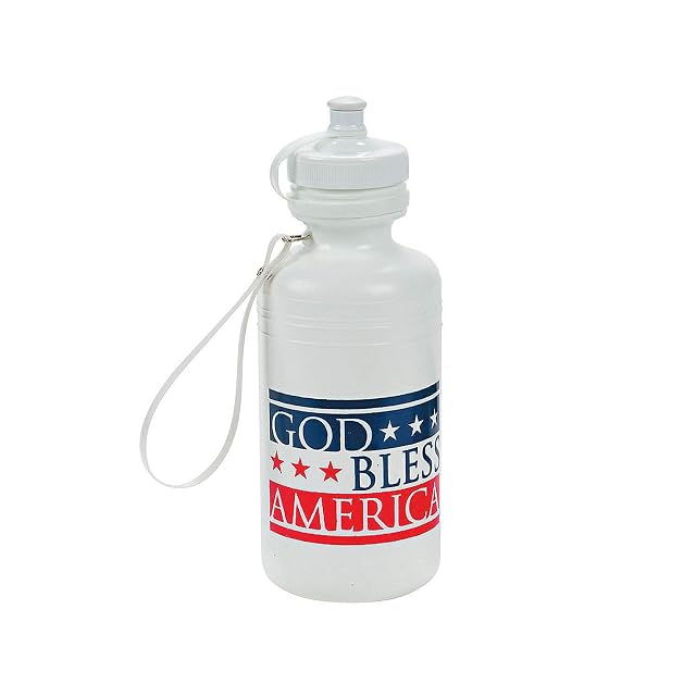 Fun Express - God Bless America Water Bottle White 1pc for Fourth of July - Party Supplies -
