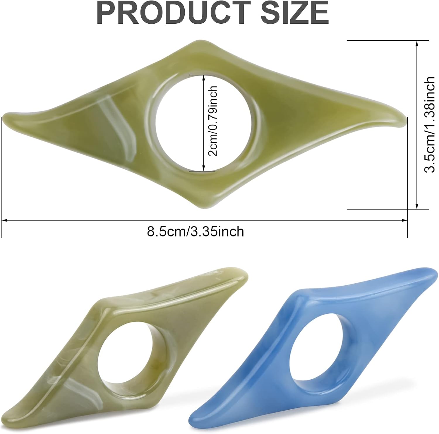 Focenat Lot de 2 Portes-pages en résine avec fleurs séchées et design paillettes marbre - Accessoires élégants et pratiques pour lecture - Image secondaire