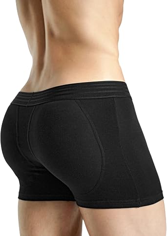 Rounderbum Mens Dual Tech Padded Boxer Brief + Smart Package Cup Removable Pads & Package Support, 3 Colors