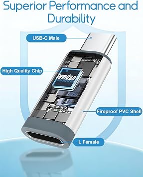 [Not for Wired Earbuds] Lightning to USB C Adapter for Charging & Data 2PC | Lighting to USBC Type-C Connector for iPhone 15 16 17 Pro Max, Old to New Charger Accessories Port Converter Changer