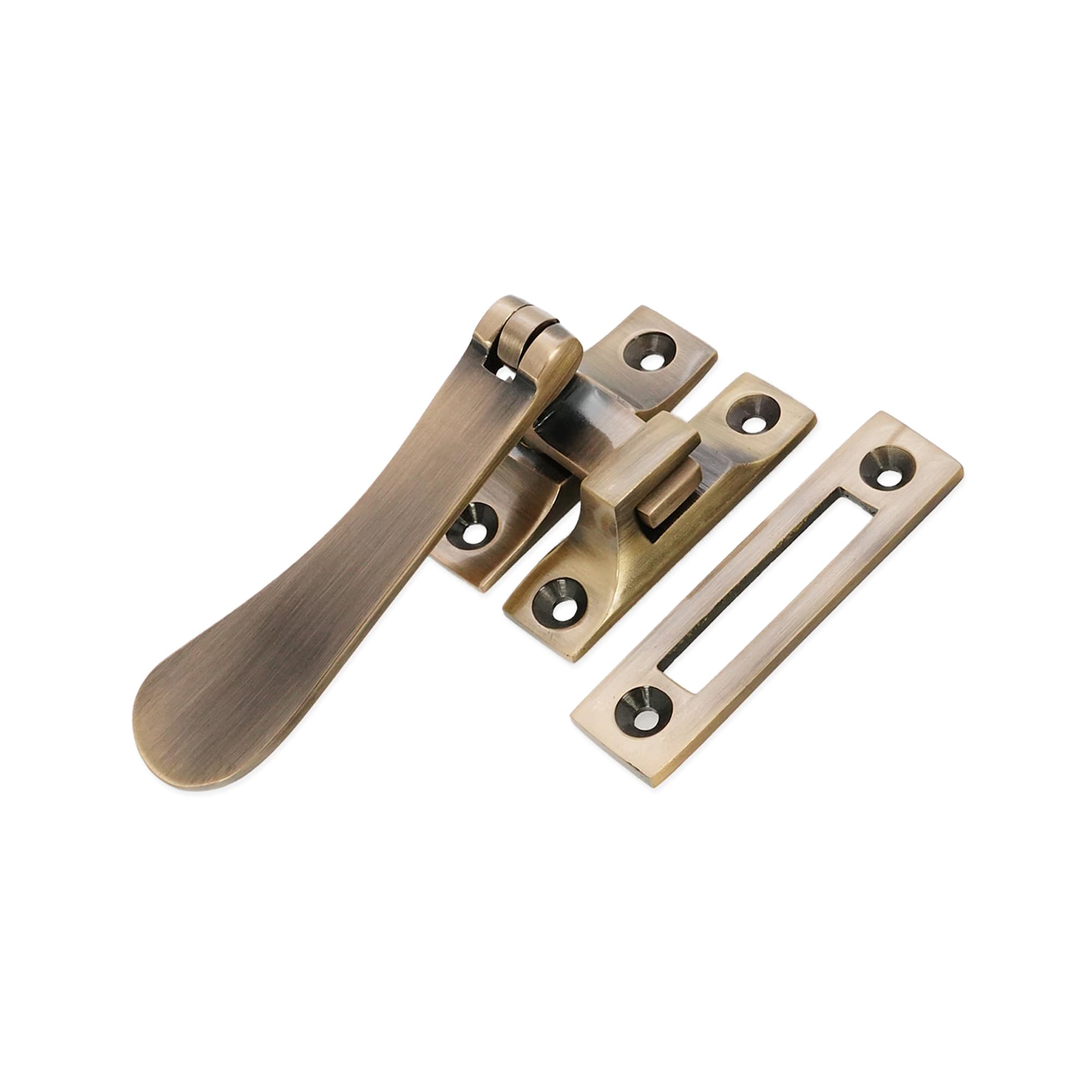 Infinity Decor Victorian Antique Brass Casement Fastener Window Latch Lock – Spoon Handle Catch Ideal for Casement Windows