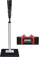 LOMGWAYS Adjustable Baseball Softball Batting Tee 24-46in - Portable Heavy-Duty Base, Removable Rubber Top for All Ages & Skill Levels