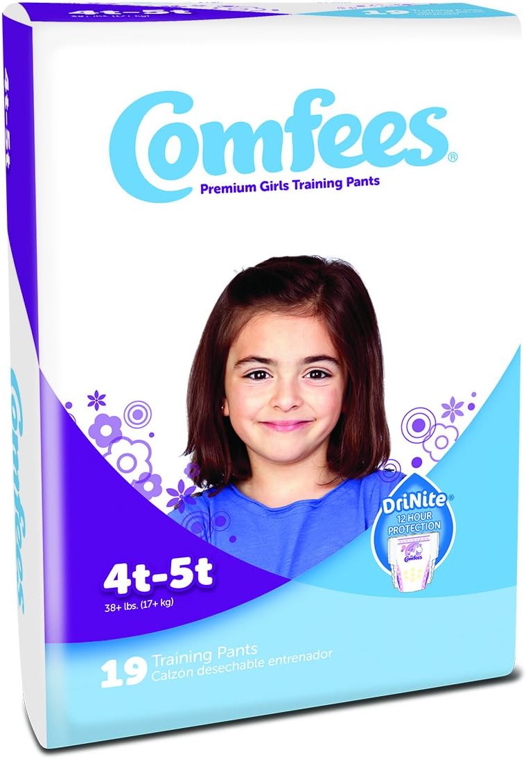 Fisher Price Comfees Training Diaper Pants fpr Girls, JB S4 6/19, 19 Count