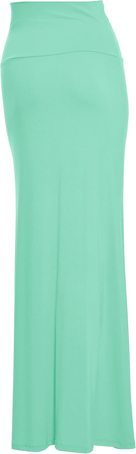 VIV Collection Womens Rayon Modal Solid Flared Maxi Long Skirt