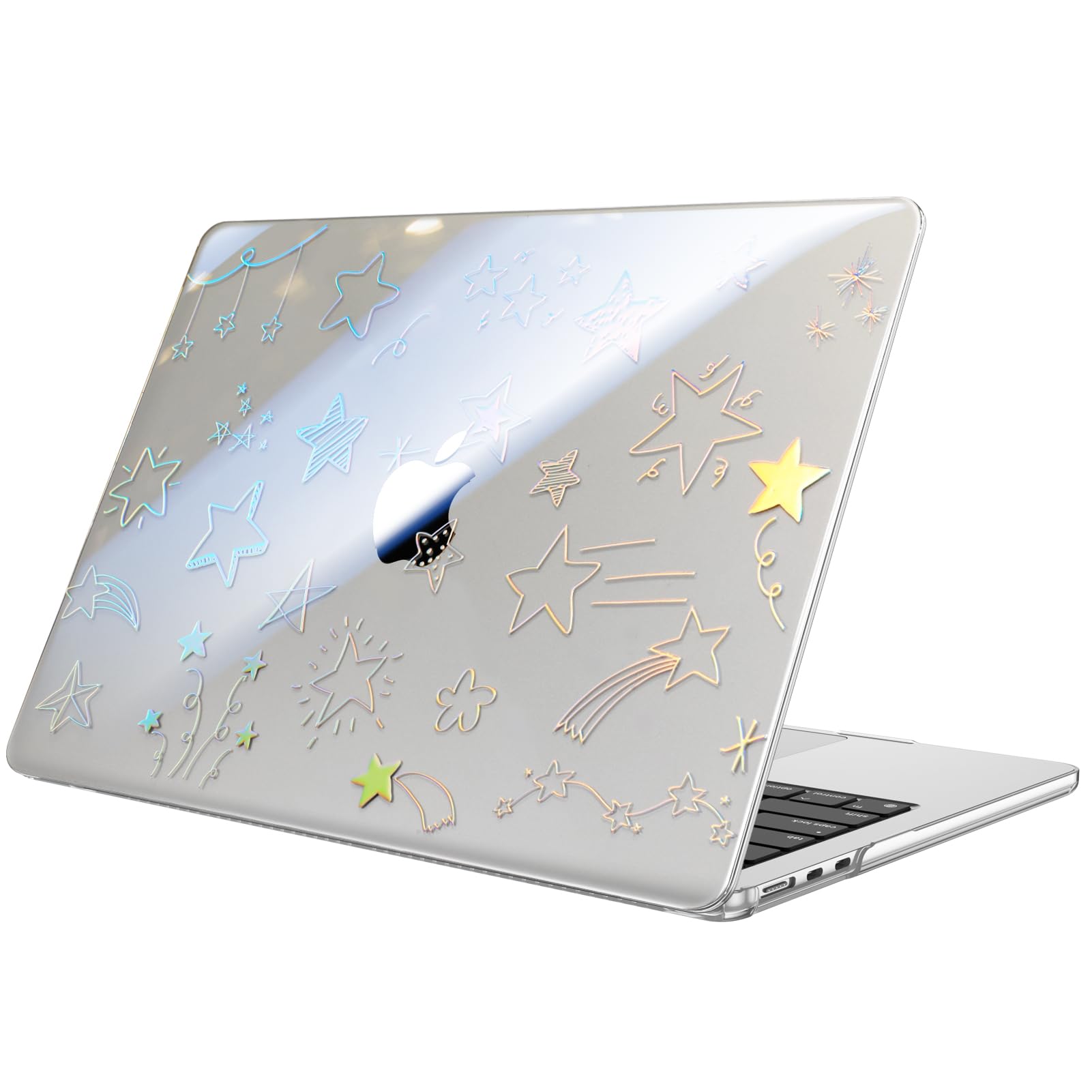 Fintie Hülle Kompatibel mit MacBook Air 13,6'' (2026-2022) M5 M4 M3 M2 A3449 A3240 A3113 A2681, Ultradünne Hartschale Schutzhülle Snap Cover, Pentagramm