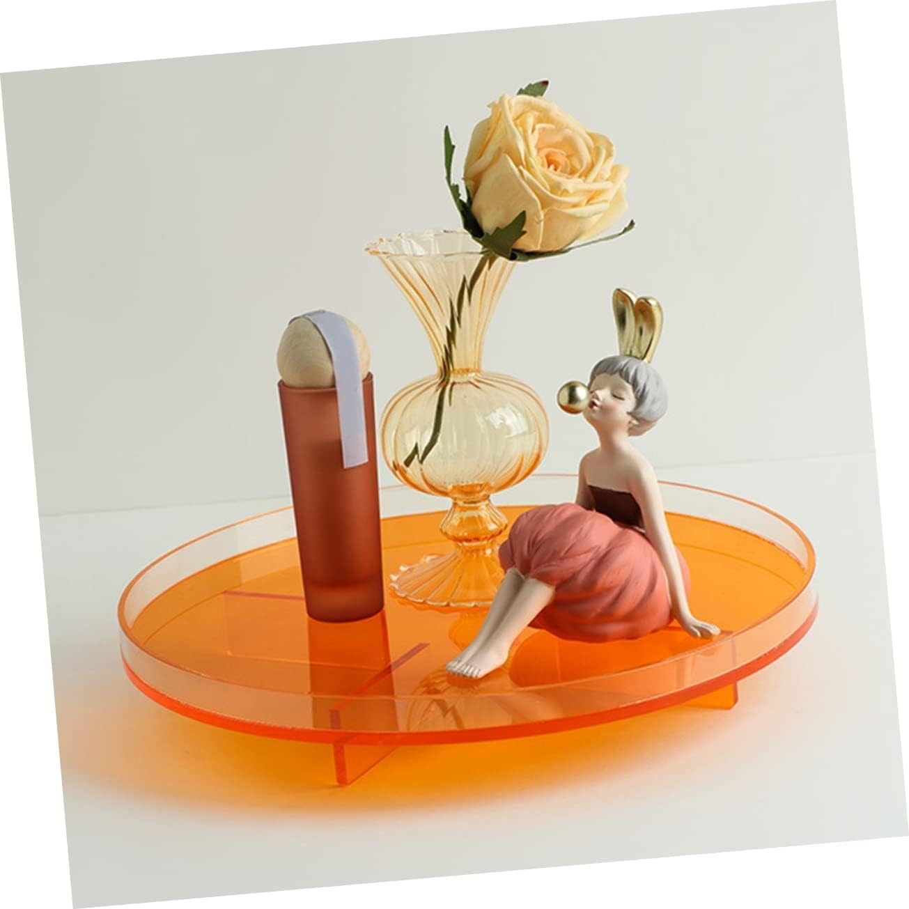 Fashion Decorative Tray for Jewelry Display Chic Storage Tray for Earrings and Accessories Elegant Photo Prop for Desktop Decoration