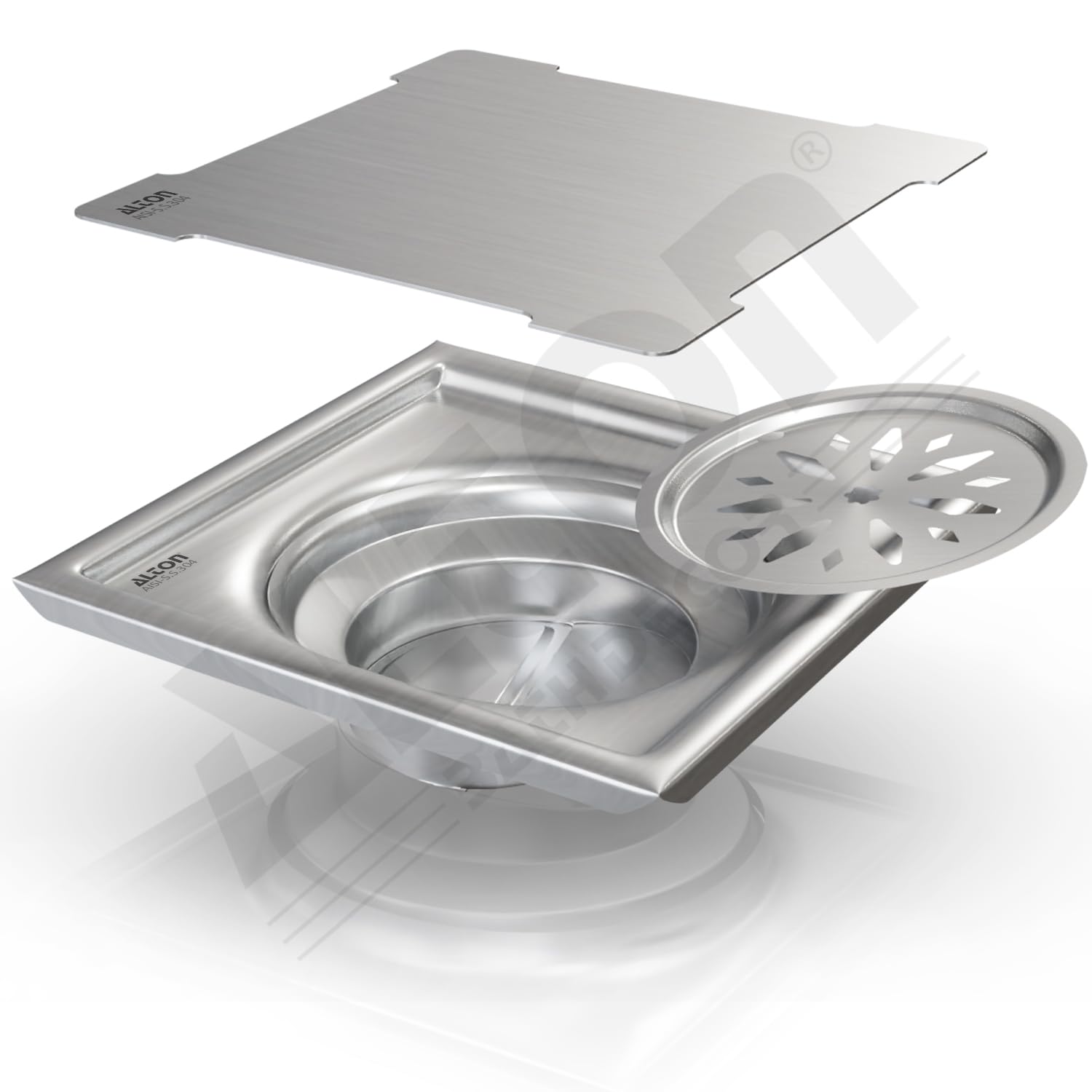 ALTON ALD1005, SS-304 Grade, 6x6 INCH Plain, Bathroom Grating Square Floor Drain Jali with Cockroach Trap, Matte (B0CDHD9TXT) Amazon Price History, Amazon Price Tracker