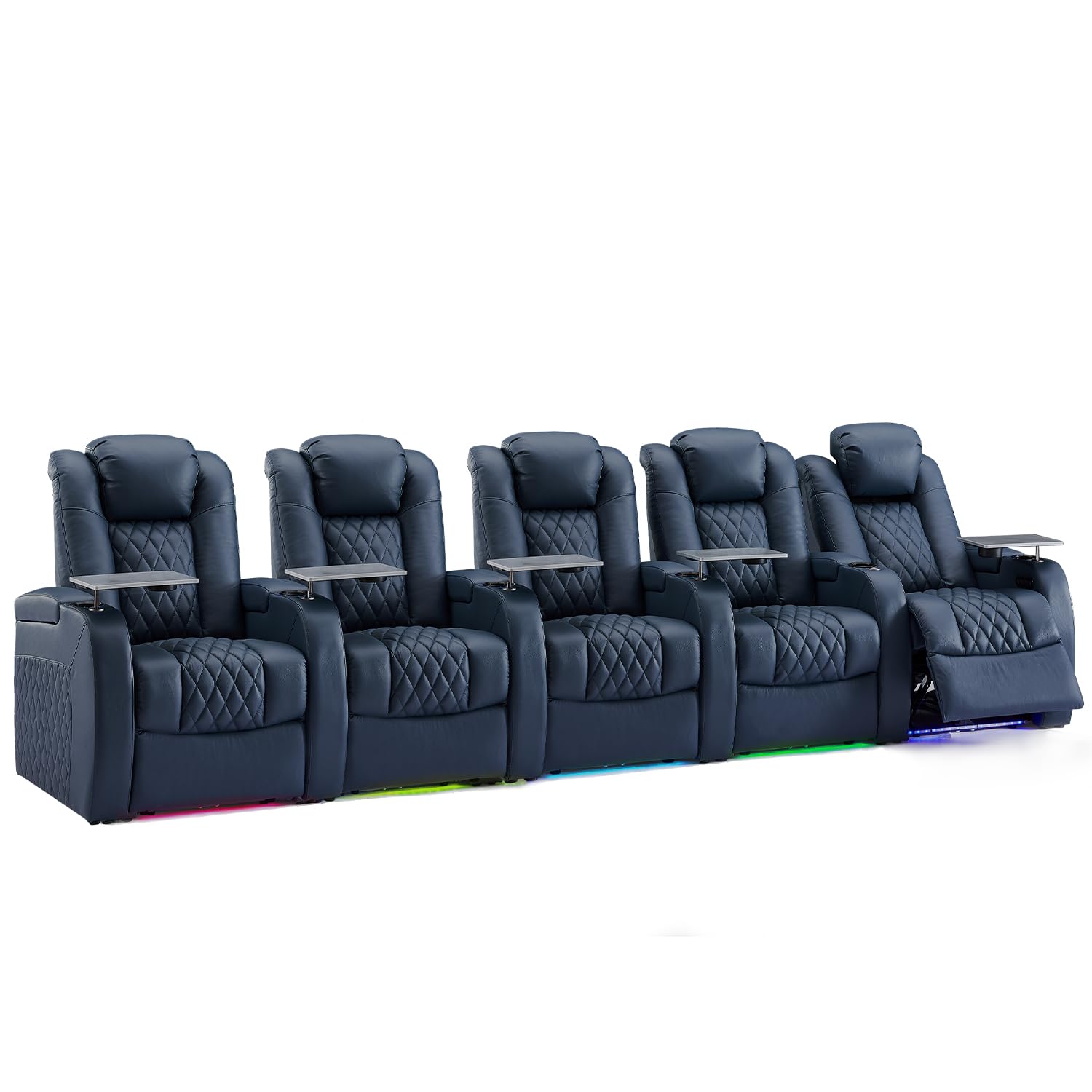 Weilianda Home Theater Seating, Top Grain Leather Movie Theater Chair