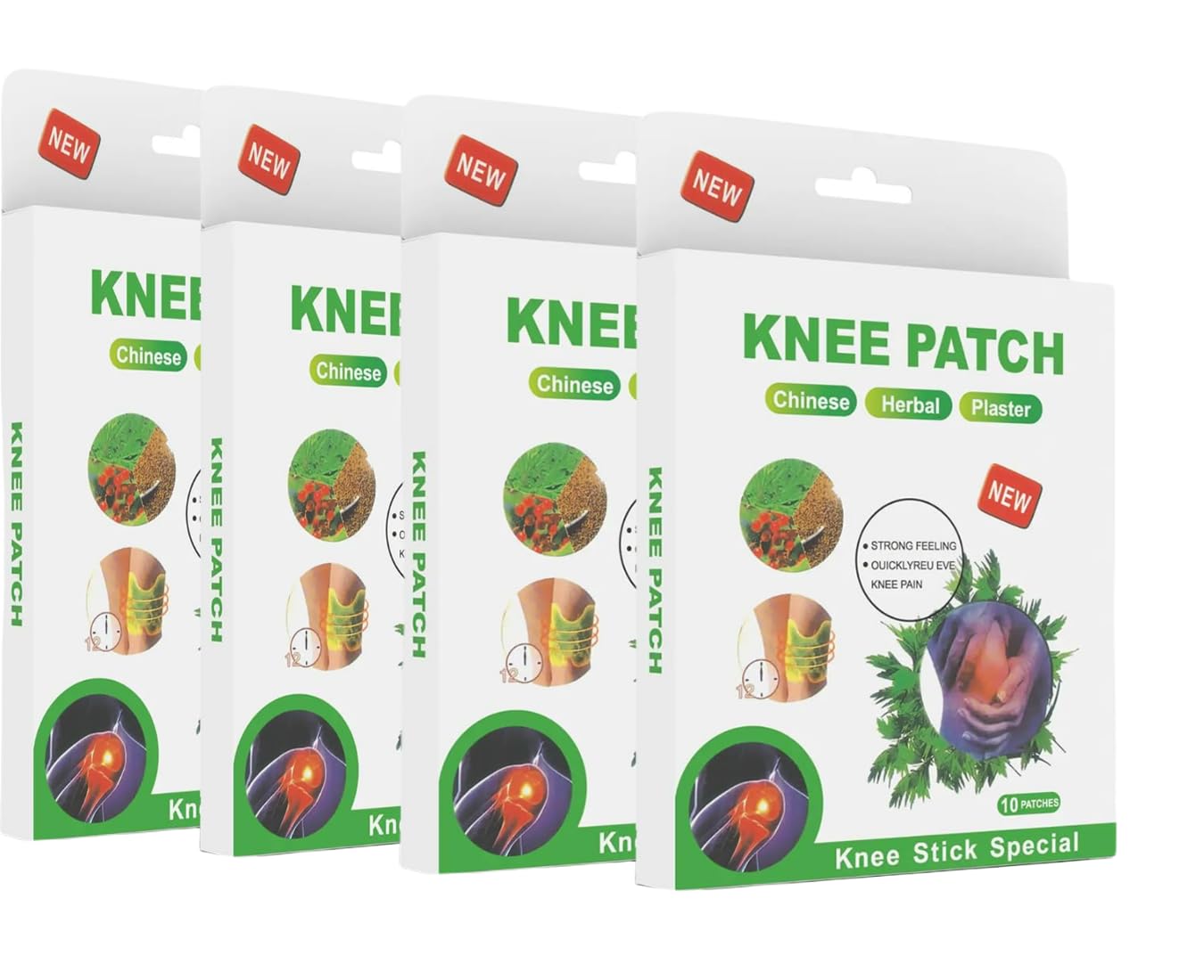 Herbal Knee Pain Relief Patch – Chinese Herbal Plaster for Joint & Muscle Pain, Quick Relief Heating Pad, Natural Pain Reliever for Knee, Arthritis, Back & Body Pain – Pack of 40 (Pack of 40)