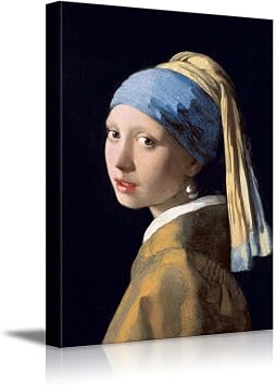 wall26 Girl with a Pearl Earring by Johannes Vermeer Giclee Canvas Prints Wrapped Gallery Wall Art | Stretched and Framed Ready to Hang - 16" x 24"