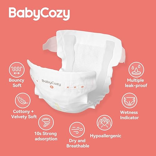 Miniatura 8 de Pañales hipoalergénicos para bebé, talla 6 (35 + libras), 40 unidades Babycozy Dry desechables Softhack, pañales nocturnos con fuerte absorción de