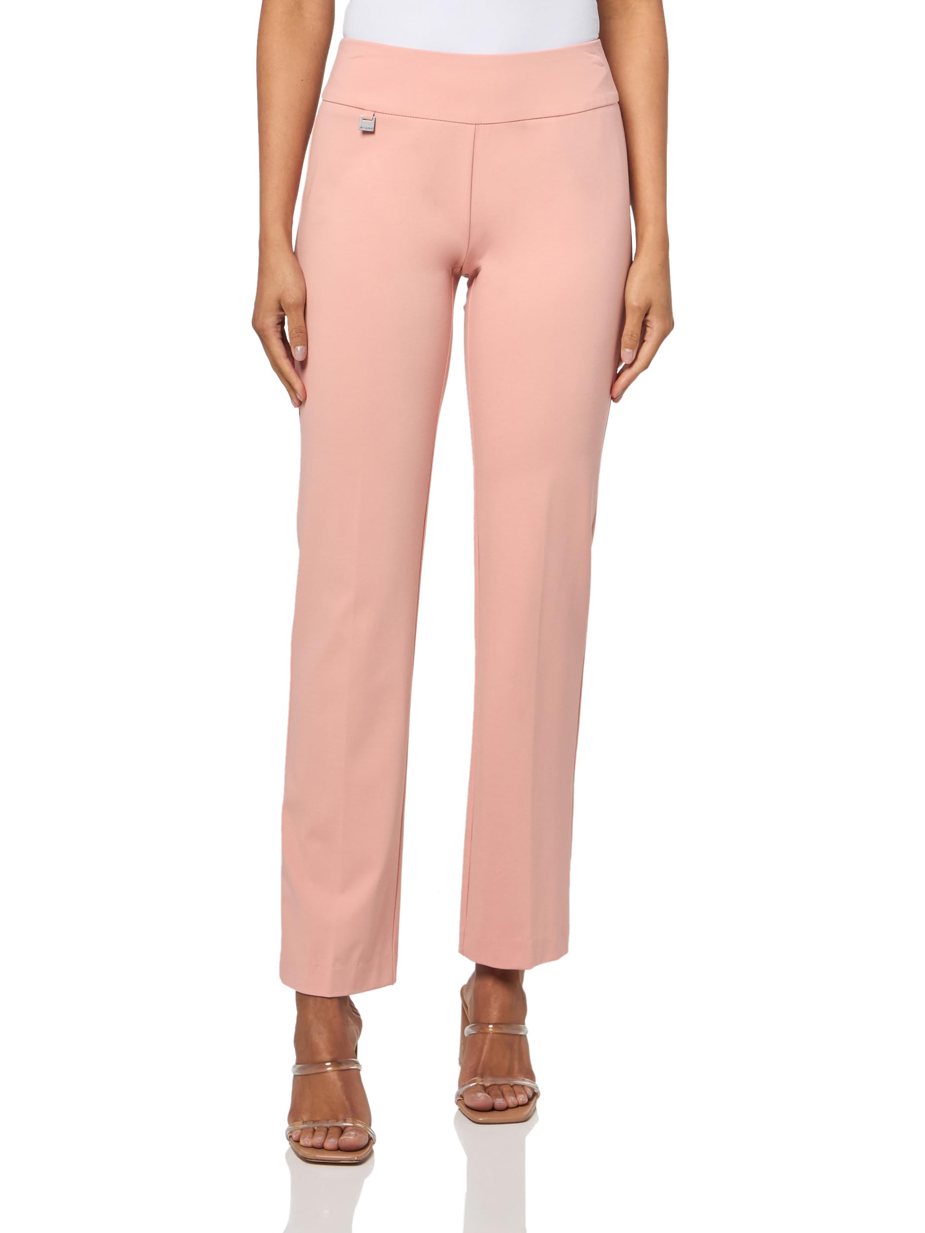 SLIM-SATION Womens Wide Band Elastic Waist Pull On Relaxed Leg Pant