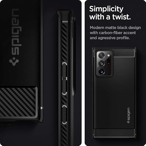 Miniatura 4 de Spigen Rugged Armor - Funda diseñada para Samsung Galaxy Note 20 Ultra 5G 2020 color negro mate