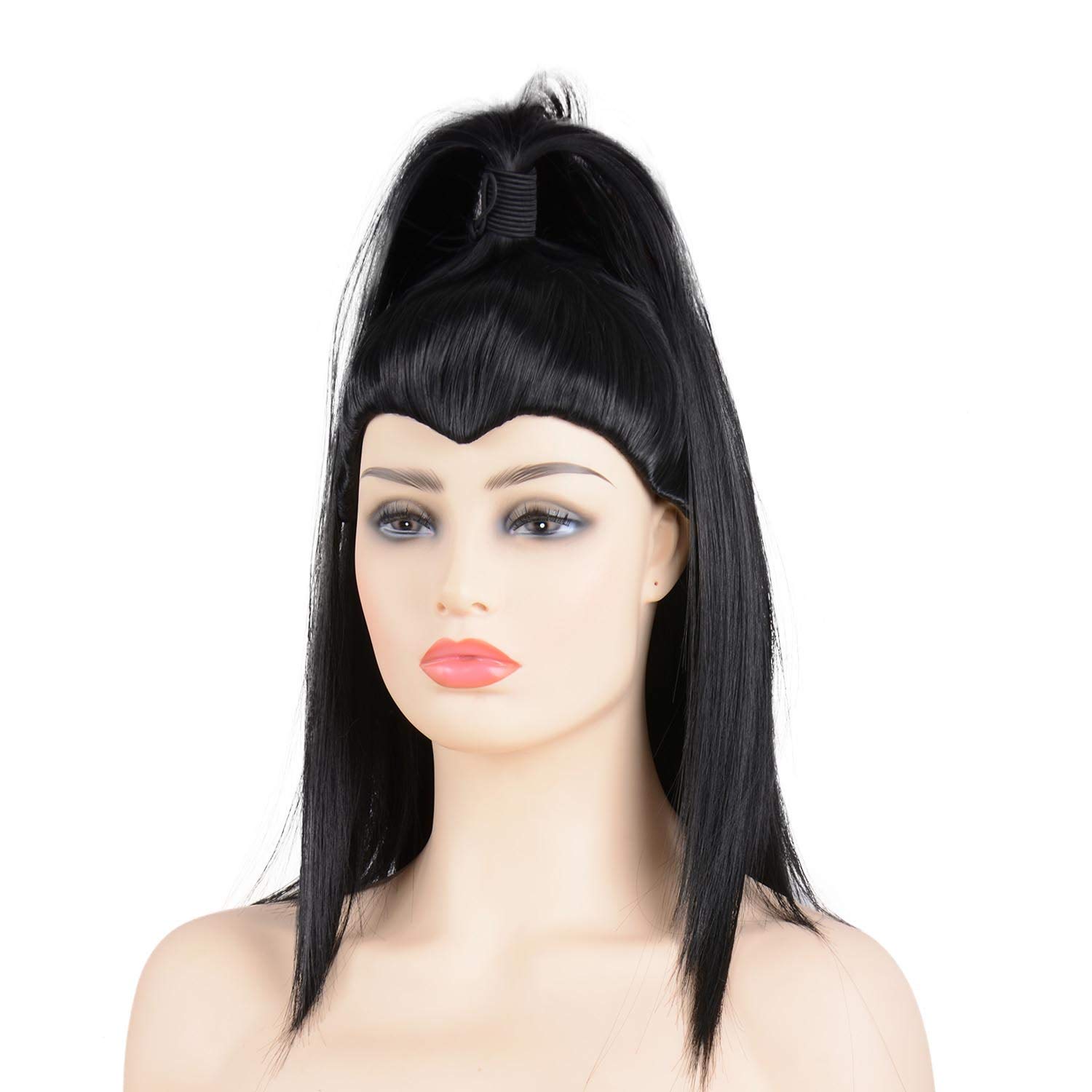 Chinese Ancient Hanfu Wig Knight Swordmen Confucius Pai Mei Kung Fu Master Costume Accessory Halloween Extra Long Hairpiece Hair (47-Black) - Image 3