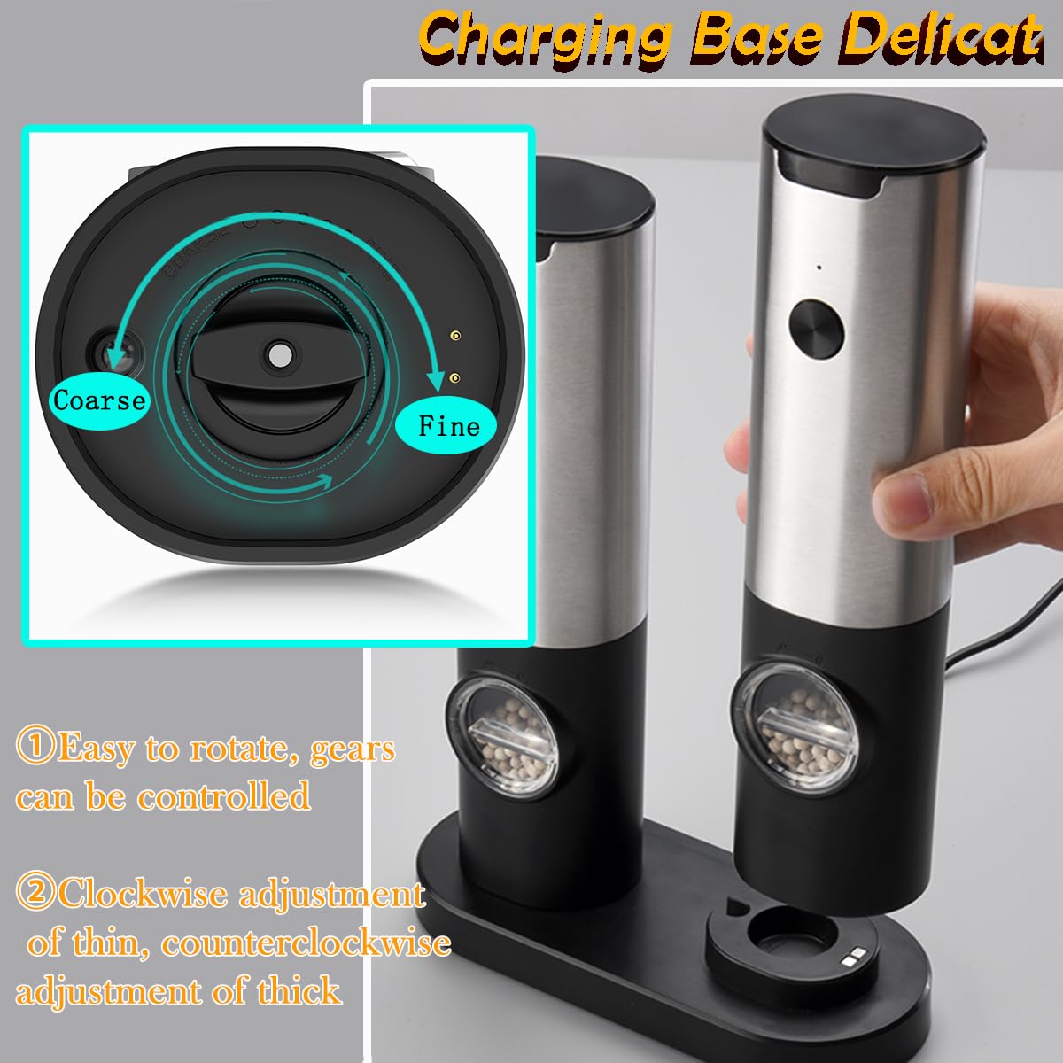 Macinapepe E Macinasale In Vetro E Acciaio - Set Di 2 Macinini Manuali Per Pepe In Grani, Sale Marino E Spezie