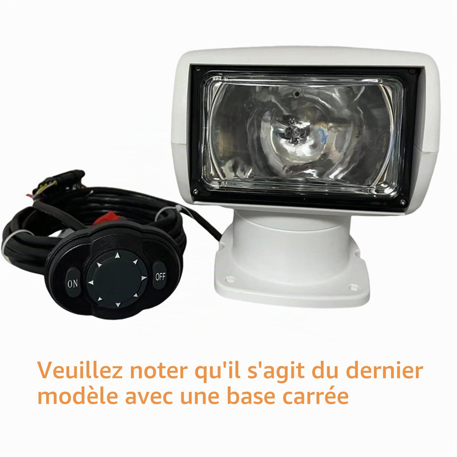 Projecteur de bateau 24 V 100 W 2500 lm Rotation à 360° Télécommande halogène portable IP67 Étanche