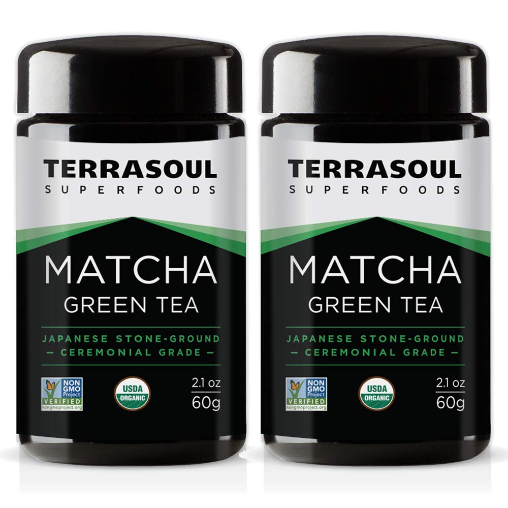Terrasoul Superfoods Organic Matcha Green Tea Ceremonial Grade in Miron Glass 4 24 Ounces 120g