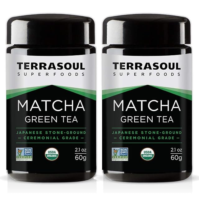 Terrasoul Superfoods Organic Matcha Green Tea Ceremonial Grade in Miron Glass 4 24 Ounces 120g