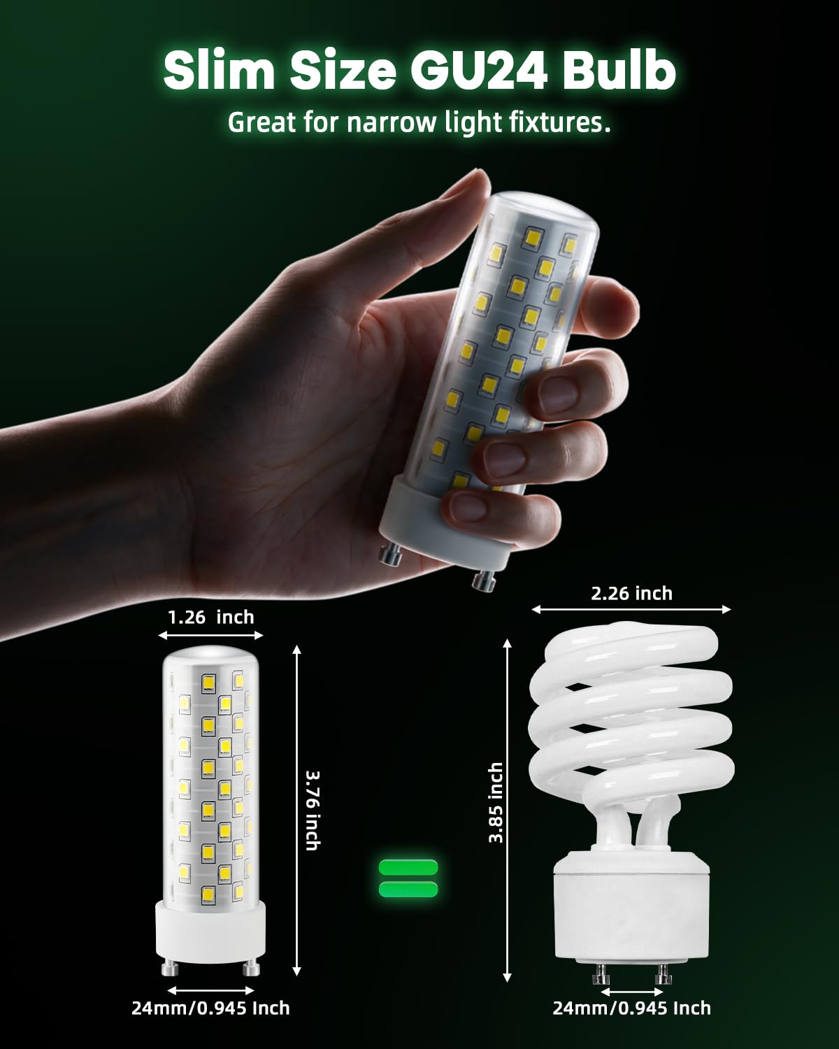 Bombilla LED GU24 de 2700 K-3000 K, luz blanca cálida suave de alto brillo para ventilador de techo de baño, 13 W, 18 W, 23 W, T2, repuesto de luz CFL en espiral, 120 V, 10 W, 4 unidades