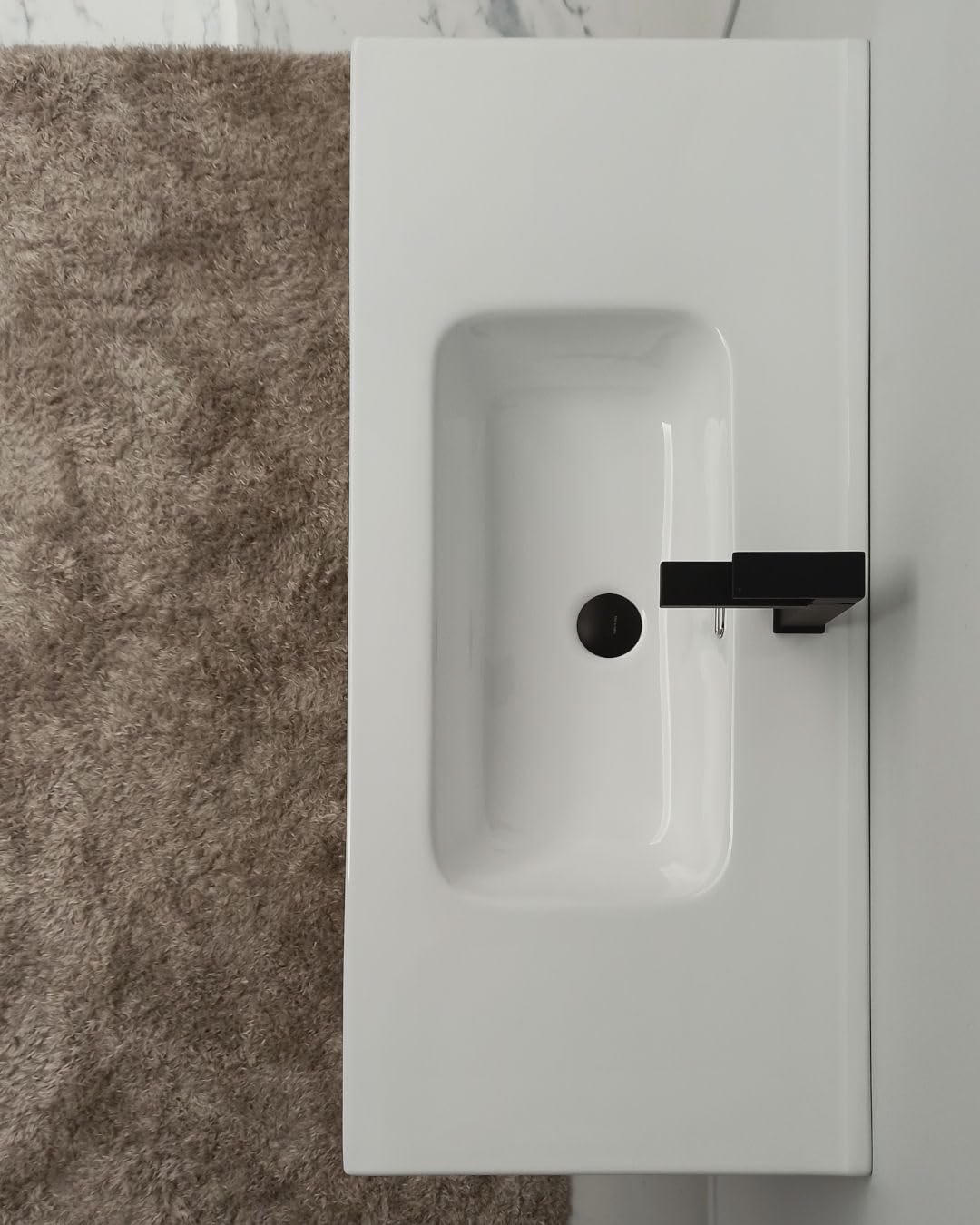 Generico Mobile bagno sospeso 100 cm frontali plissé e lavabo in ceramica (Verde Opaco)