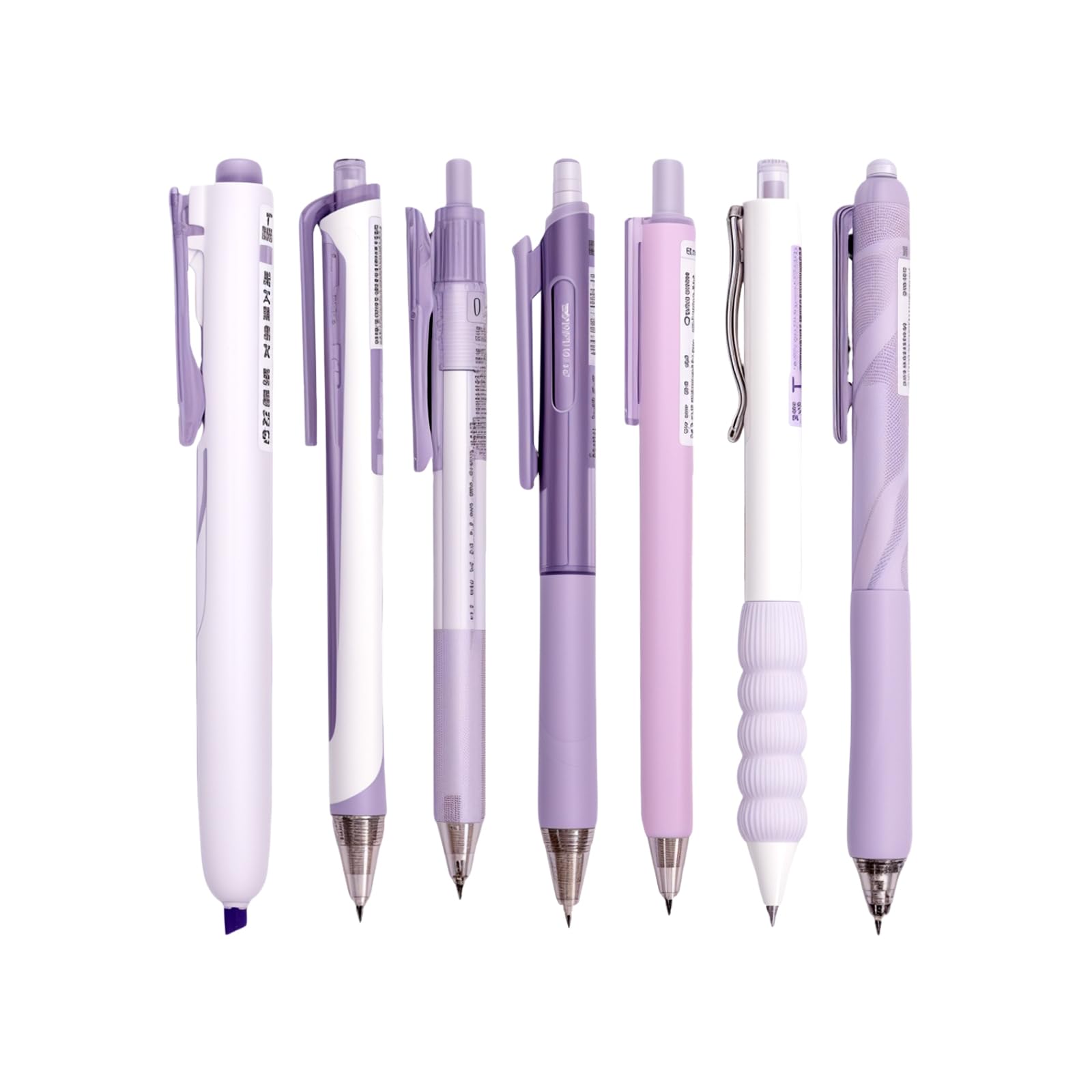 Juego de 7 bolígrafos de tinta de gel pastel, paquete de 6 bolígrafos de tinta negra con 1 resaltador para escribir, bolígrafo de gel líquido retráctil (0.5 mm), bonitos bolígrafos estéticos