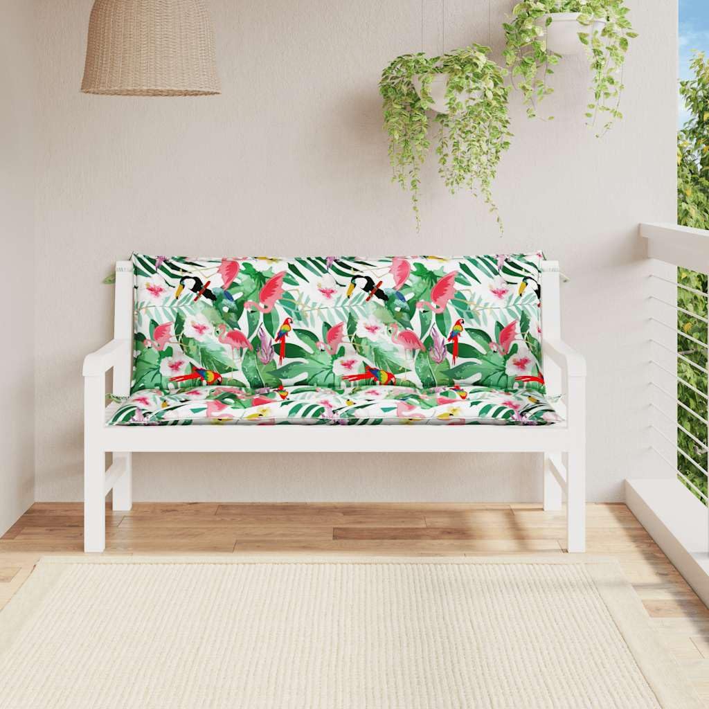 Nakładka na siedzisko 150 x 50 x 7 cm, nakładki na ławkę ogrodową, 2 szt. wielokolorowa z poliestru z wypełnieniem z włókna kanalikowego dla miękkiego komfortu siedzenia, wodoodporna i odporna