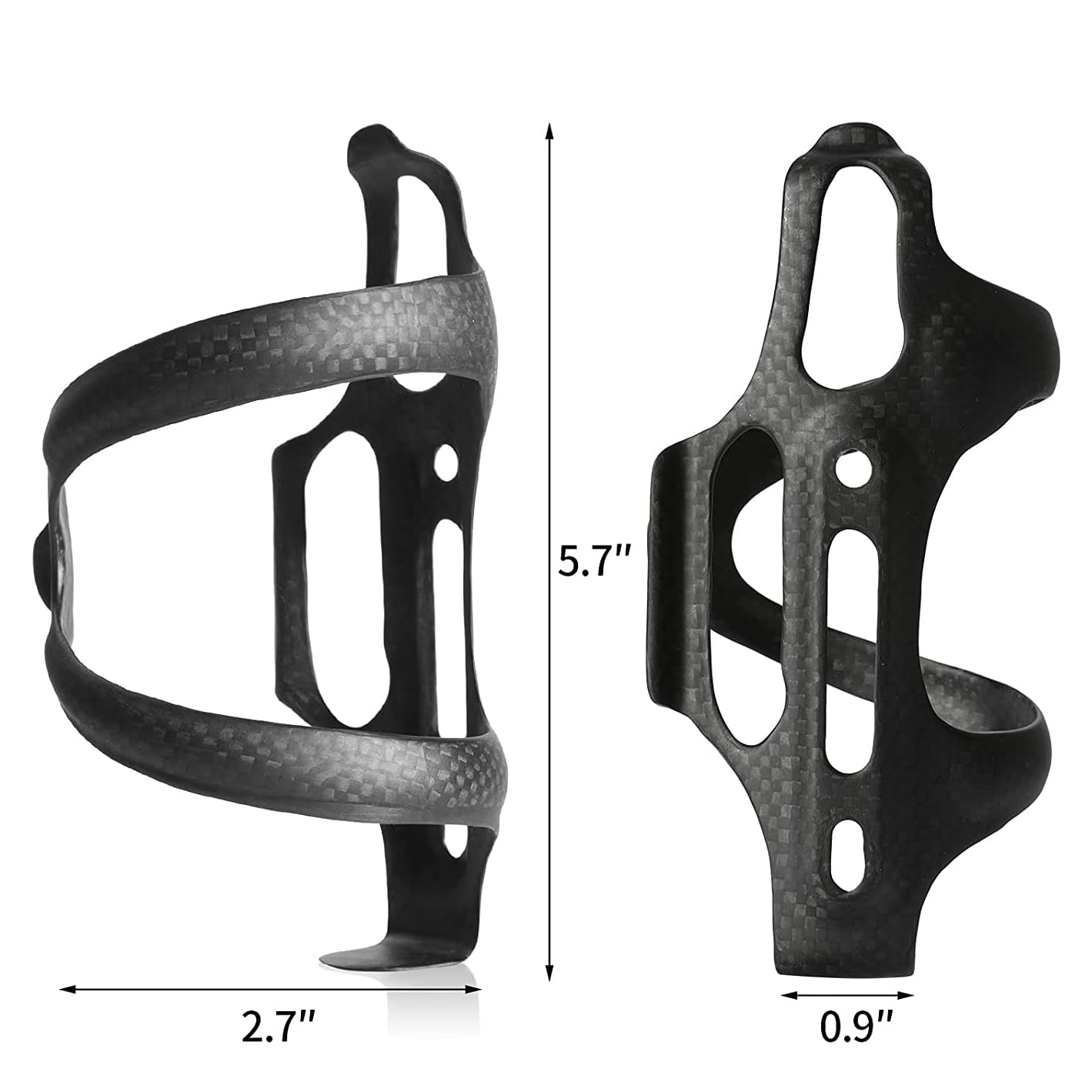 Porta Borracce Mtb Portaborraccia for bicicletta in fibra di carbonio ultraleggero, portabevande for bici, leggero for MTB, mountain bike, da strada, ciclismo(Left Gloss 2pcs)