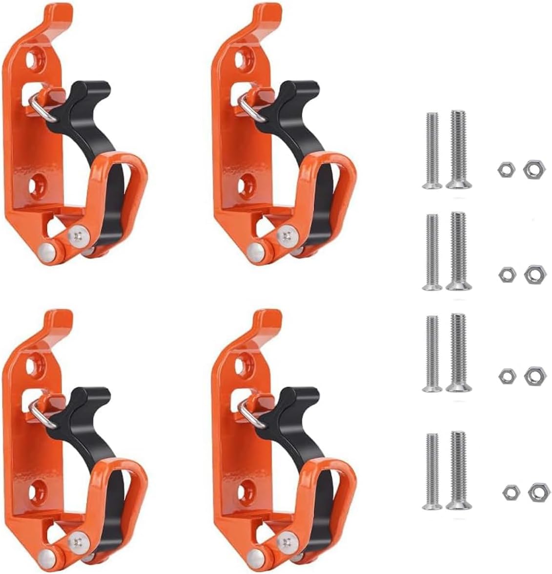 4 Pcs Shovel Mount for Roof Rack,Metal Rubber Clamps,Quick Release Axe Holder Wall Mounting Kit Fit 0.67" to 1.57" Diameter Tools