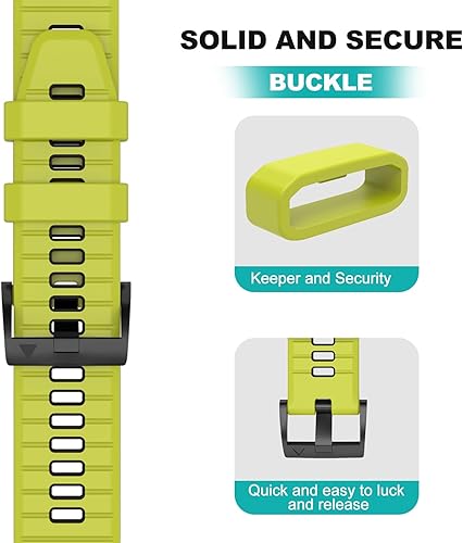 Miniatura 4 de OVERSTEP Correa de reloj para Garmin Fenix 7  Fenix 6  Fenix 5  EPIX 2, correas de reloj de silicona de ajuste rápido de 0.866 pulgadas para